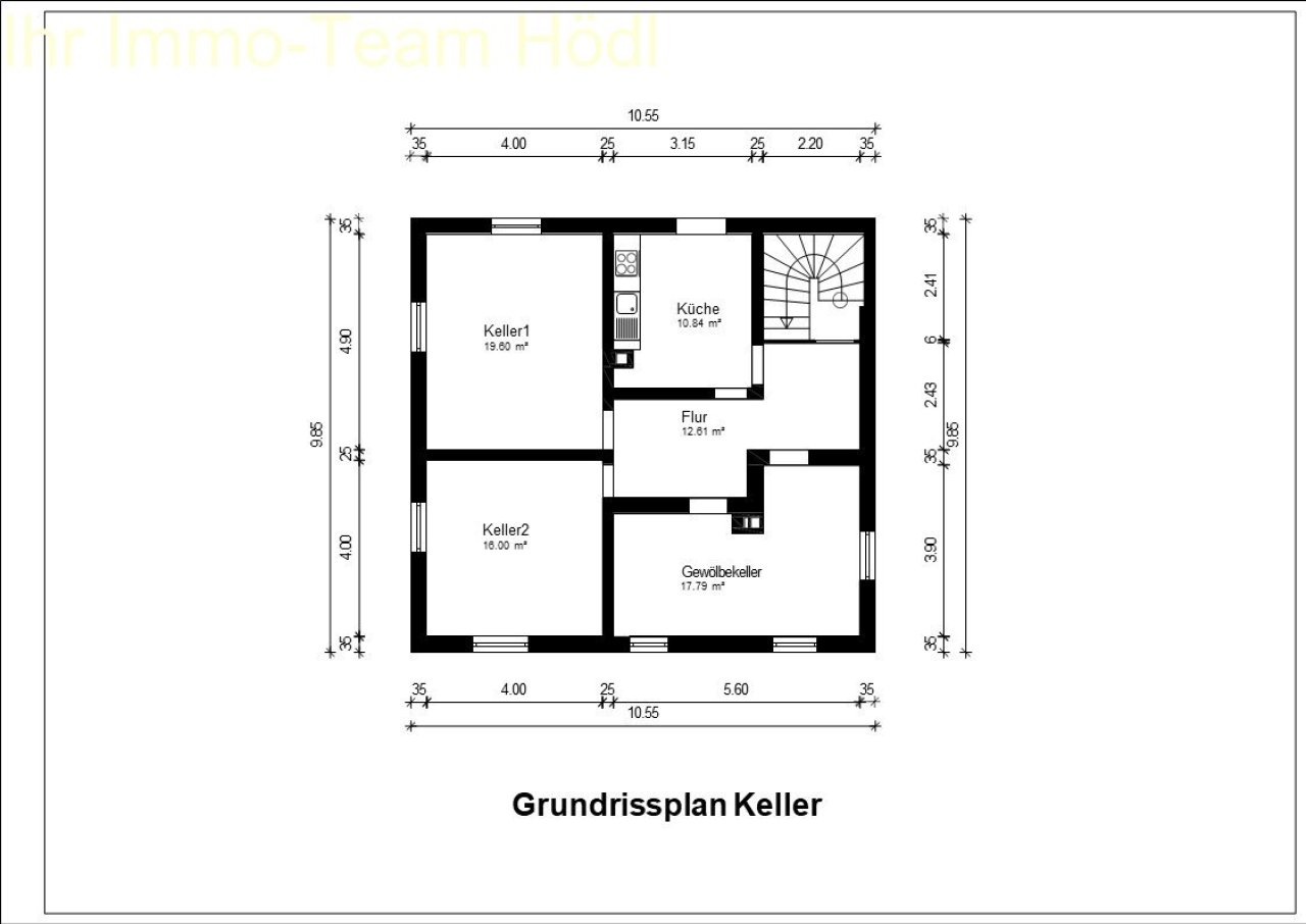 Grundrissplan Keller