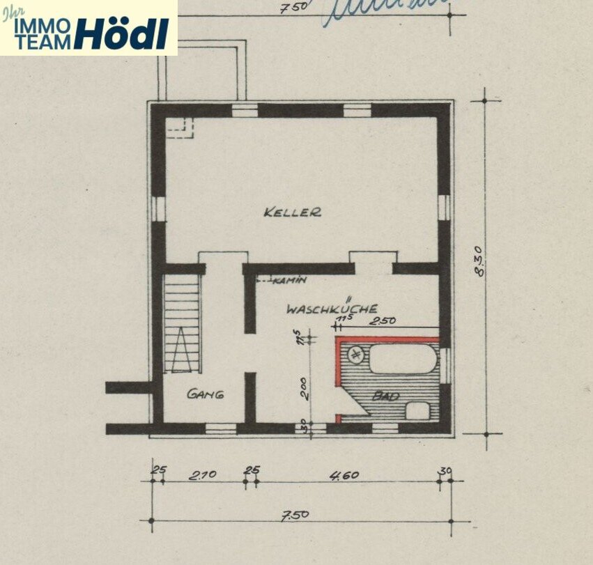 Grundrissplan Keller