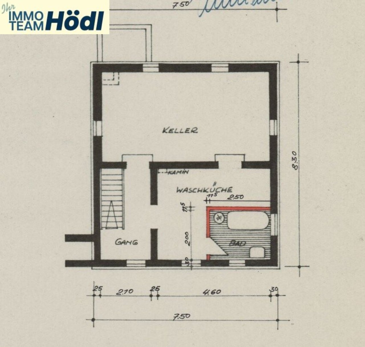 Grundrissplan Keller
