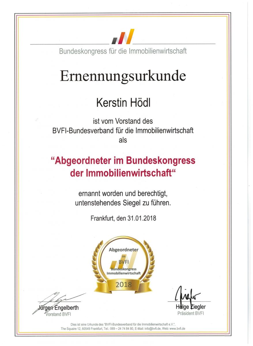 Urkunde Kerstin Hödl